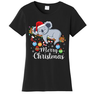 Koalalala Cute Koala Bear santa hat funny Christmas koala Women's T-Shirt