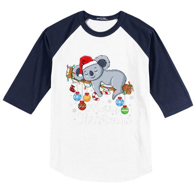 Koalalala Cute Koala Bear santa hat funny Christmas koala Baseball Sleeve Shirt