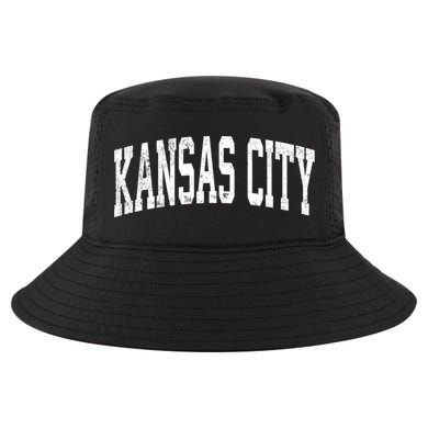 Kansas City Kansas Ks Vintage Athletic Sports Design Gift Cool Comfort Performance Bucket Hat