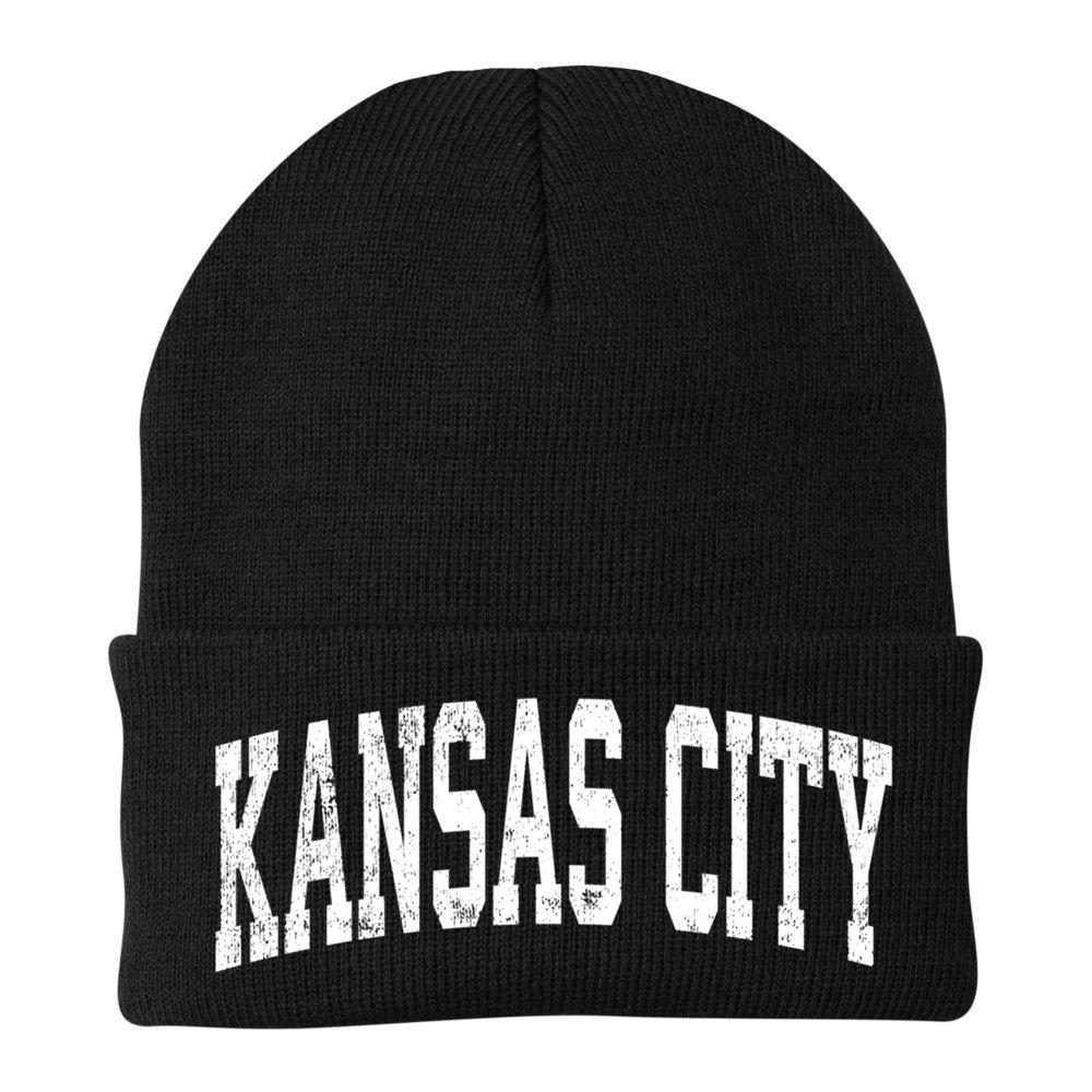 Kansas City Kansas Ks Vintage Athletic Sports Design Gift Beanie