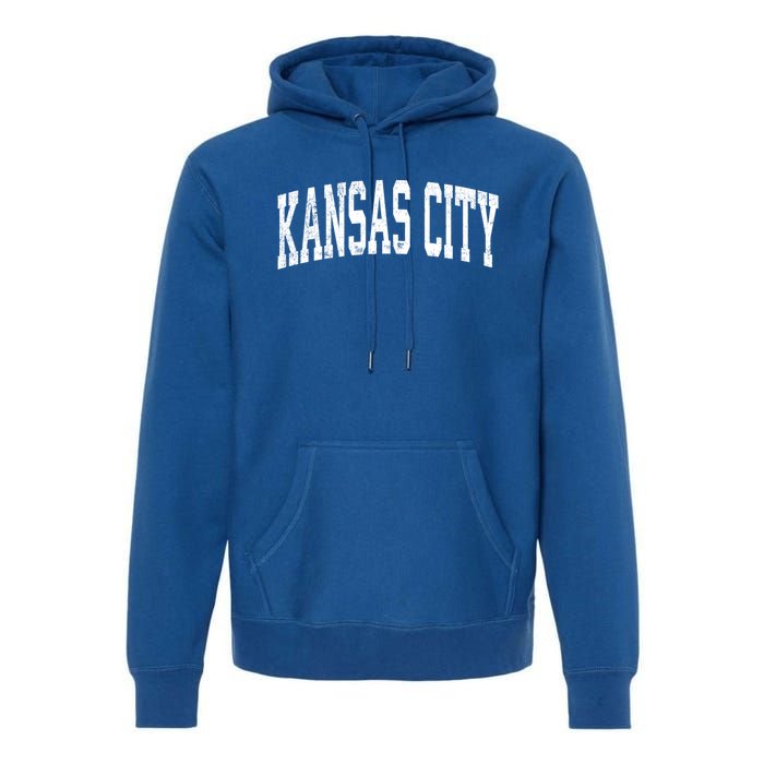 Kansas City Kansas Ks Vintage Athletic Sports Design Gift Premium Hoodie