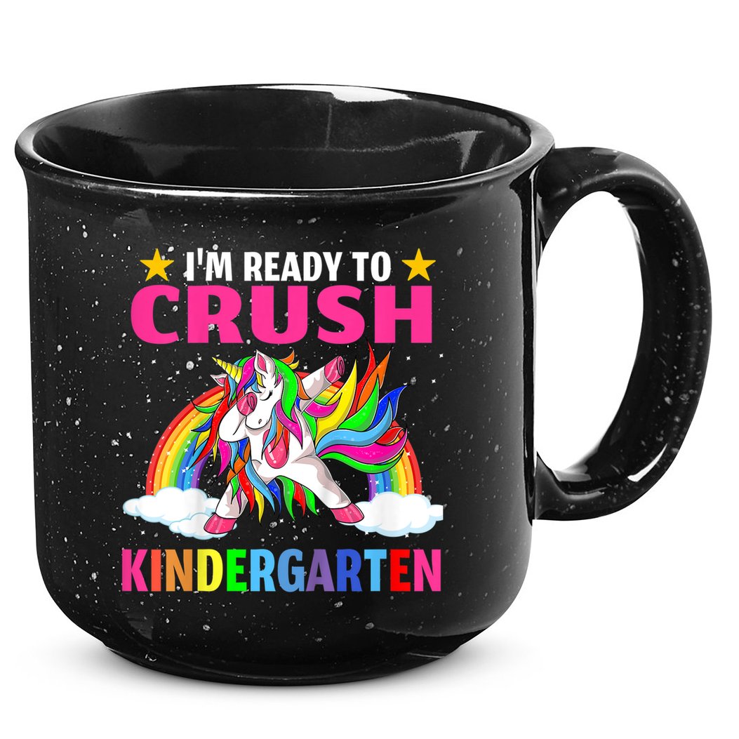 Kids Crush Kindergarten Unicorn Dabbing Back To School For Girl 15oz Campfire Ceramic Mug