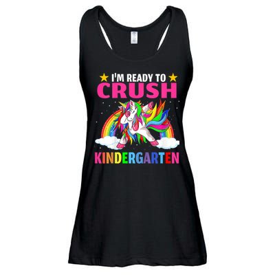 Kids Crush Kindergarten Unicorn Dabbing Back To School For Girl Ladies Essential Flowy Tank