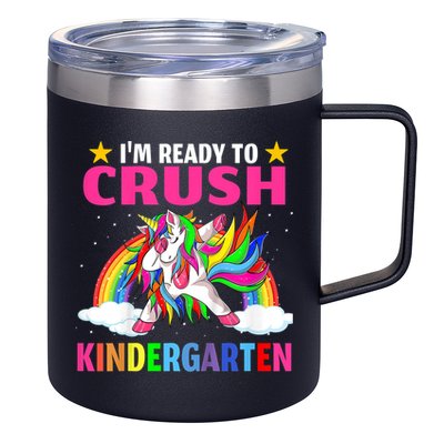 Kids Crush Kindergarten Unicorn Dabbing Back To School For Girl 12oz Stainless Steel Coffee Mug