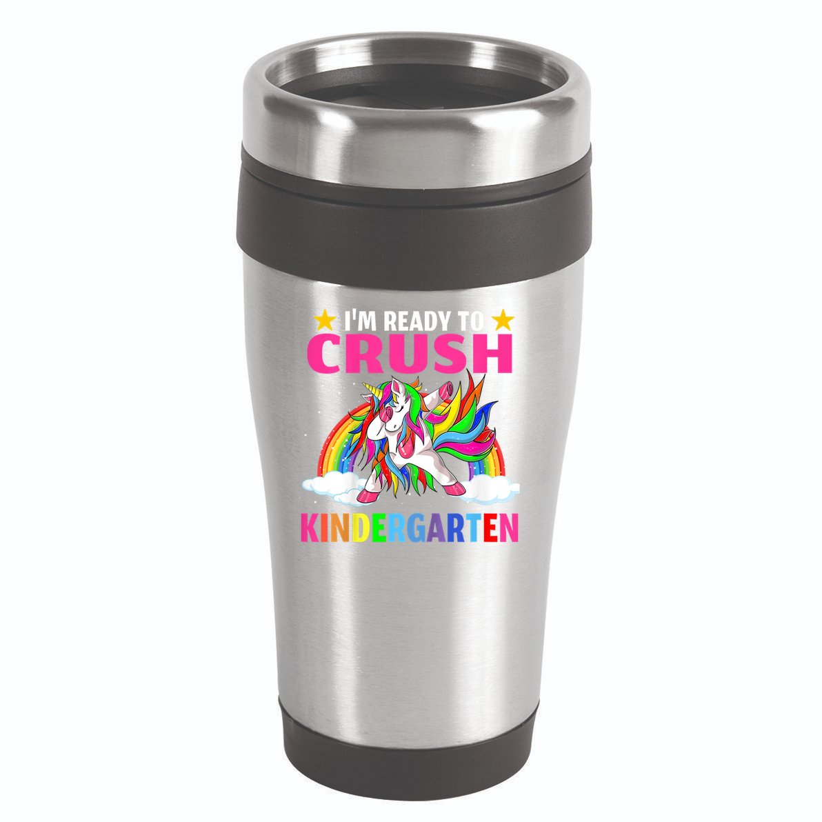 Kids Crush Kindergarten Unicorn Dabbing Back To School For Girl 16oz Travel Tumbler