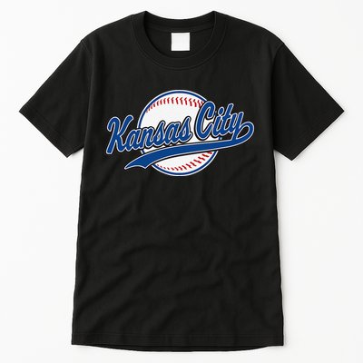 Kansas City Kc Vintage Baseball Throwback Retro Design Tall T-Shirt