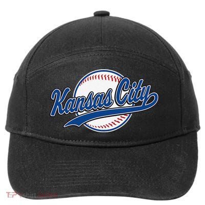 Kansas City Kc Vintage Baseball Throwback Retro Design 7-Panel Snapback Hat