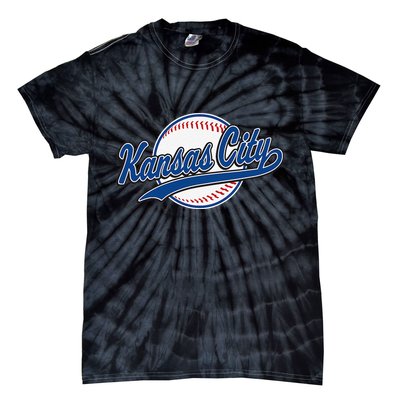 Kansas City Kc Vintage Baseball Throwback Retro Design Tie-Dye T-Shirt