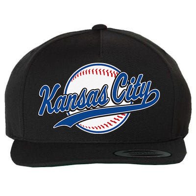 Kansas City Kc Vintage Baseball Throwback Retro Design Wool Snapback Cap