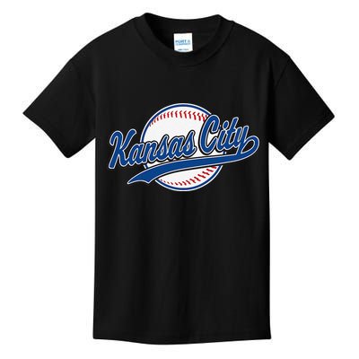 Kansas City Kc Vintage Baseball Throwback Retro Design Kids T-Shirt