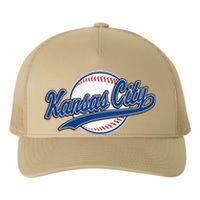 Kansas City Kc Vintage Baseball Throwback Retro Design Yupoong Adult 5-Panel Trucker Hat