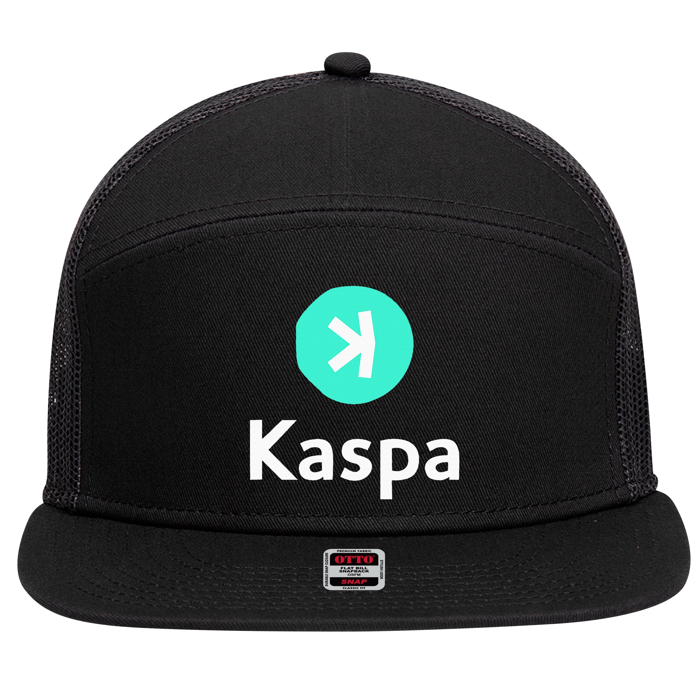 Kaspa Crypto Kaspa 7 Panel Mesh Trucker Snapback Hat