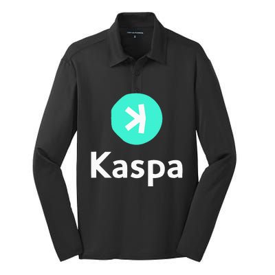 Kaspa Crypto Kaspa Silk Touch Performance Long Sleeve Polo