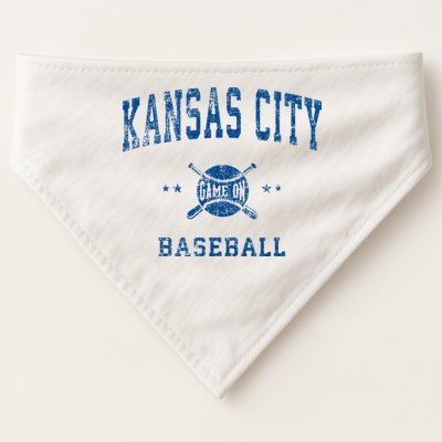 Kansas City KC Vintage Baseball Throwback Retro Design USA-Made Doggie Bandana