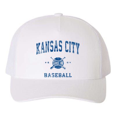 Kansas City KC Vintage Baseball Throwback Retro Design Yupoong Adult 5-Panel Trucker Hat