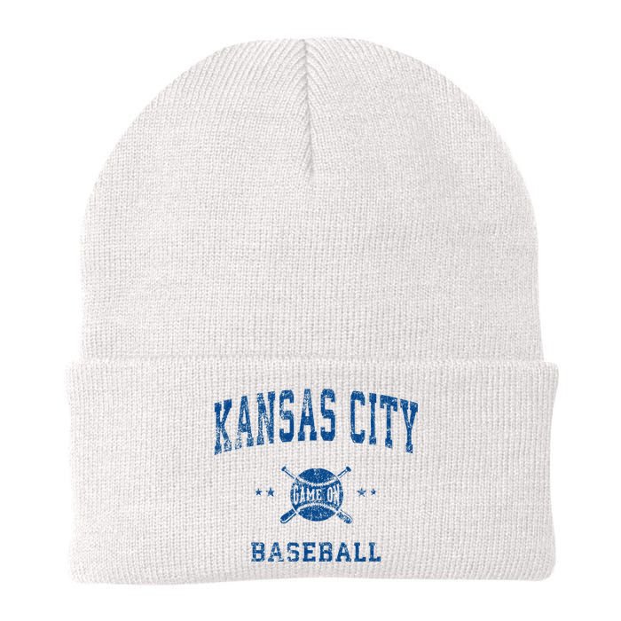 Kansas City KC Vintage Baseball Throwback Retro Design Knit Cap Winter Beanie