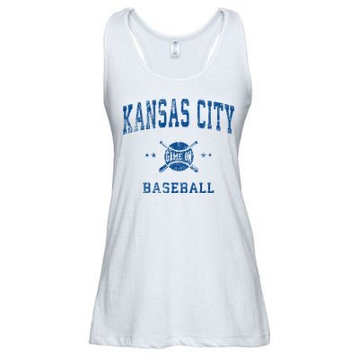Kansas City KC Vintage Baseball Throwback Retro Design Ladies Essential Flowy Tank