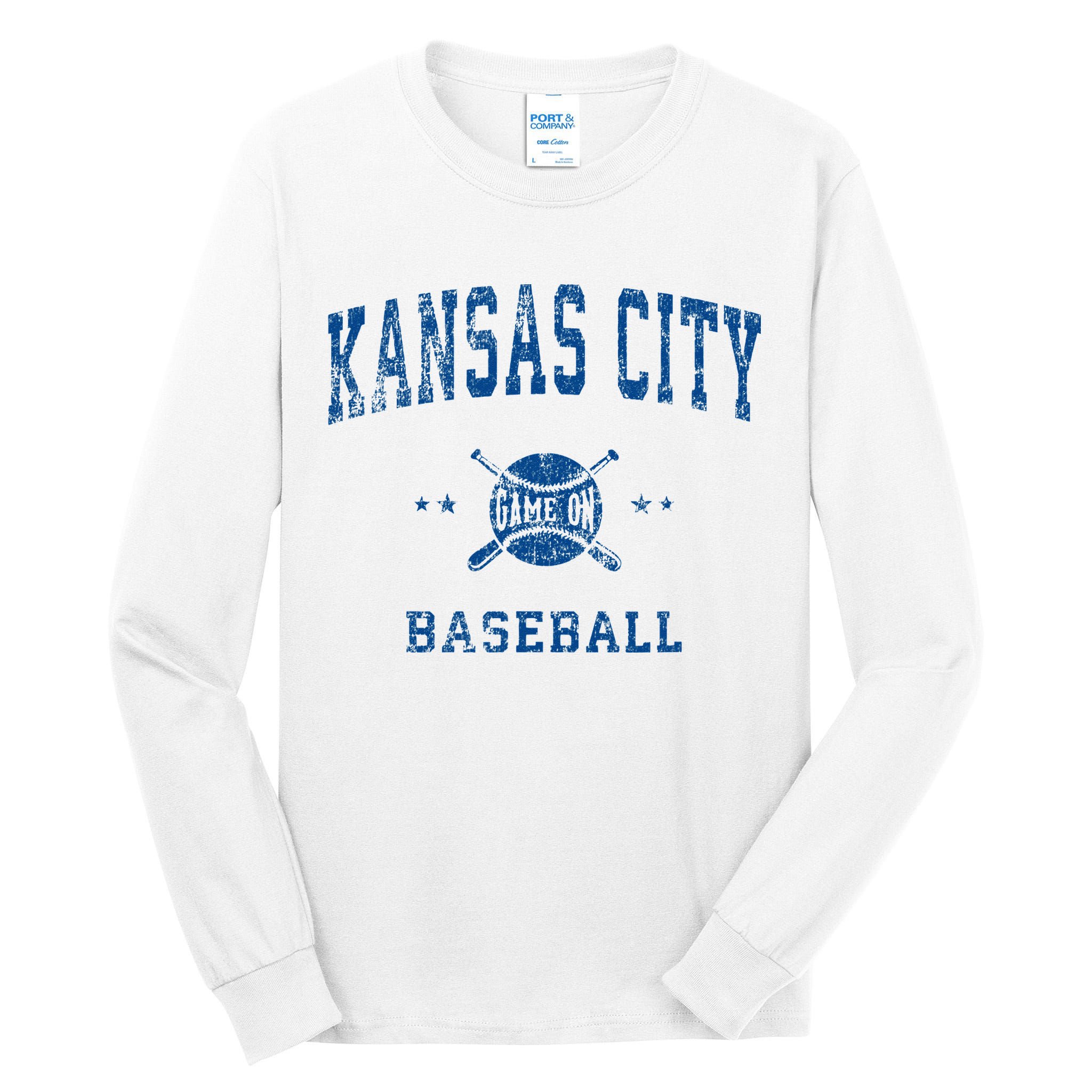 Kansas City KC Vintage Baseball Throwback Retro Design Tall Long Sleeve T-Shirt