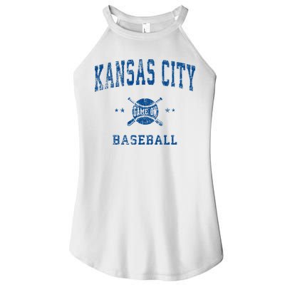 Kansas City KC Vintage Baseball Throwback Retro Design Women's Perfect Tri Rocker Tank