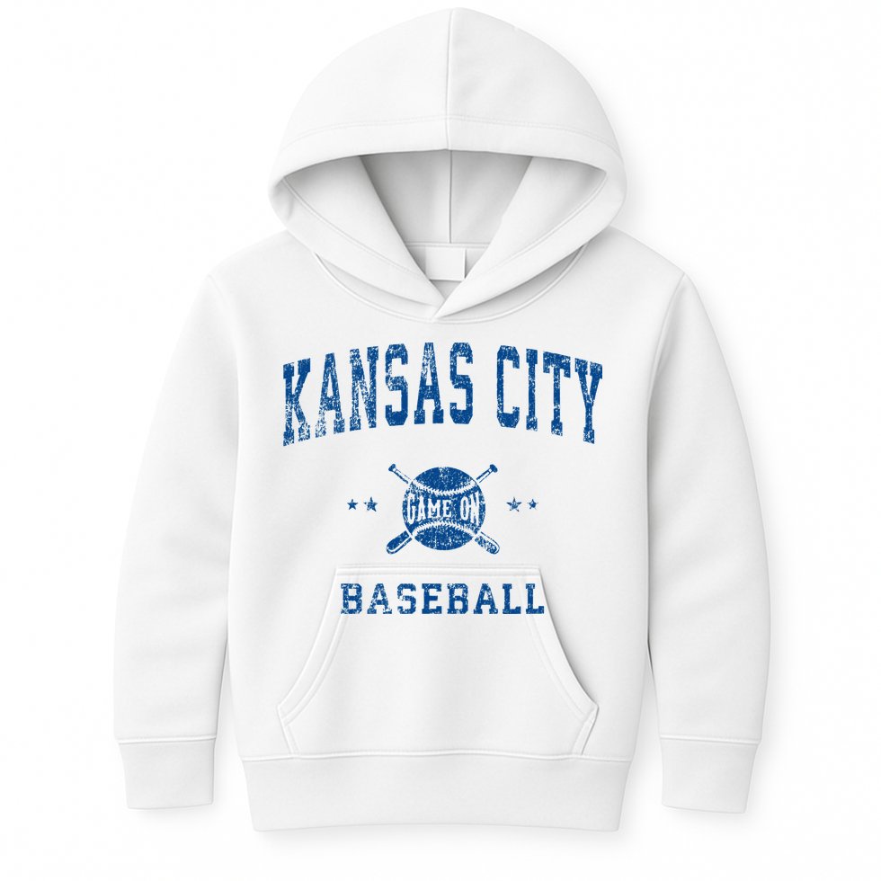 Kansas City KC Vintage Baseball Throwback Retro Design Kids Hoodie