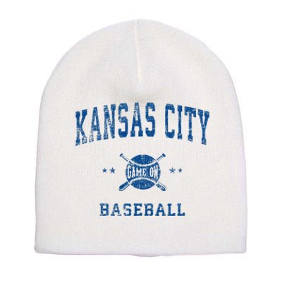 Kansas City KC Vintage Baseball Throwback Retro Design Short Acrylic Beanie