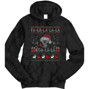 Koalalala Cute Koala Bear Australian Christmas Ugly Xmas Tie Dye Hoodie