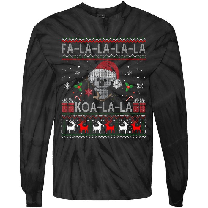 Koalalala Cute Koala Bear Australian Christmas Ugly Xmas Tie-Dye Long Sleeve Shirt