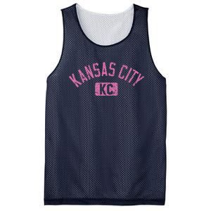 Kansas City Kc Arched Text Distressed Pink Print Mesh Reversible Basketball Jersey Tank