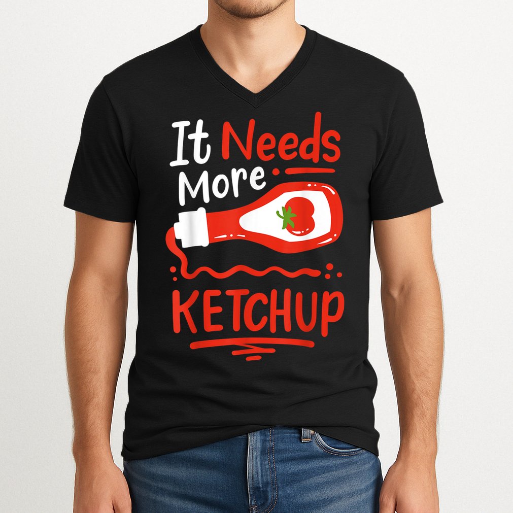 Ketchup Condiment V-Neck T-Shirt