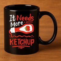 Ketchup Condiment 11oz C Handle Ceramic Mug