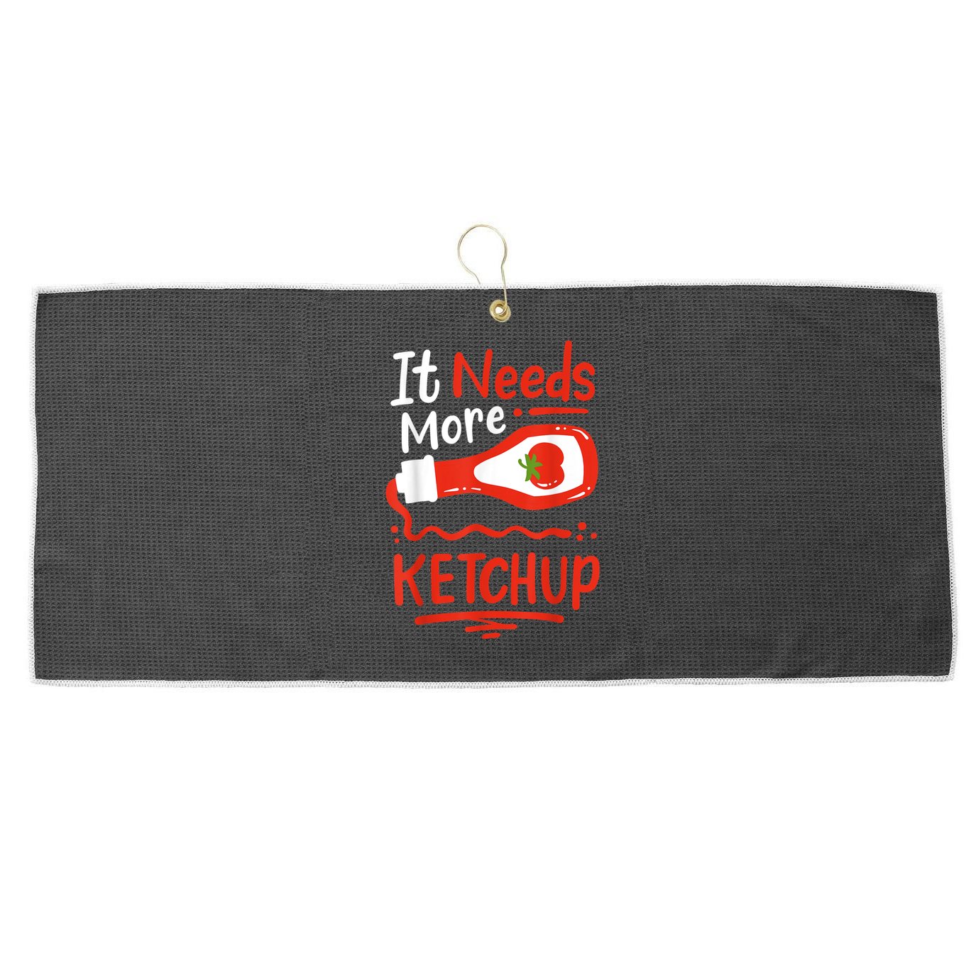 Ketchup Condiment Large Microfiber Waffle Golf Towel