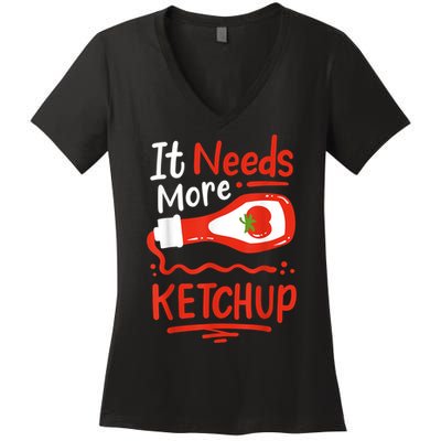 Ketchup Condiment Women's V-Neck T-Shirt