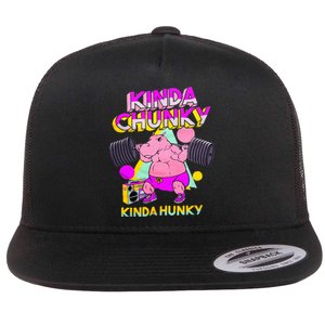 Kinda Chunky Kinda Hunky Bodybuilding Gym Flat Bill Trucker Hat