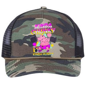 Kinda Chunky Kinda Hunky Bodybuilding Gym Retro Rope Trucker Hat Cap