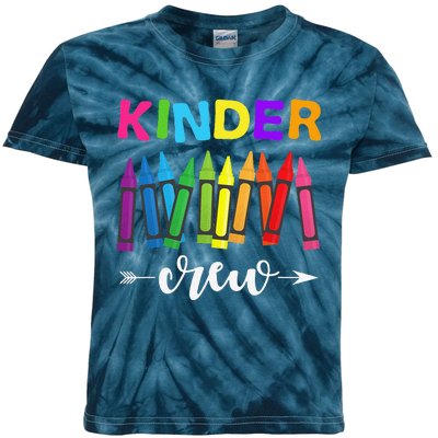 Kinder Crew Kindergarten Teacher 1st Day Of School Kids Tie-Dye T-Shirt