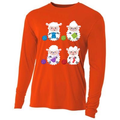 Knit Crochet Knitter Gift Crocheting Sheep Knitting Lover Cool Gift Cooling Performance Long Sleeve Crew