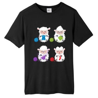 Knit Crochet Knitter Gift Crocheting Sheep Knitting Lover Cool Gift Tall Fusion ChromaSoft Performance T-Shirt