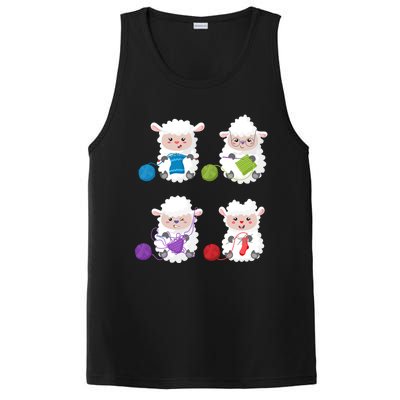 Knit Crochet Knitter Gift Crocheting Sheep Knitting Lover Cool Gift PosiCharge Competitor Tank