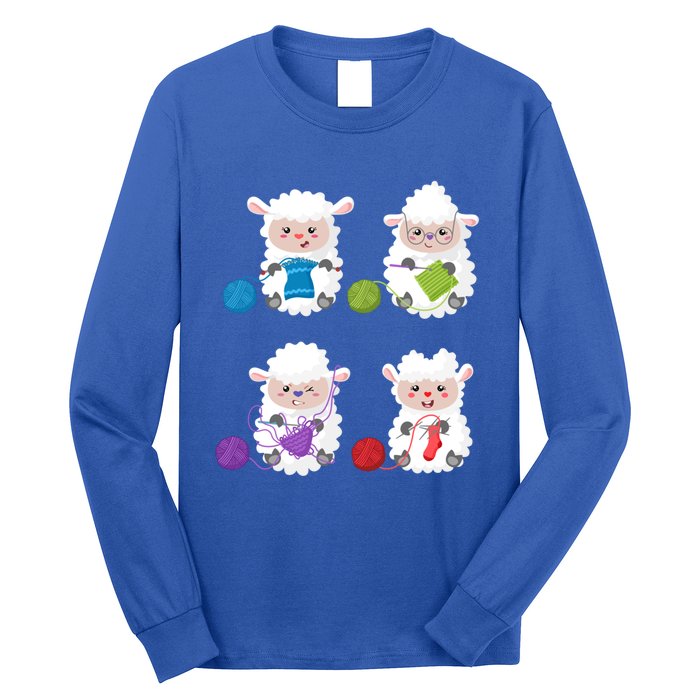 Knit Crochet Knitter Gift Crocheting Sheep Knitting Lover Cool Gift Long Sleeve Shirt