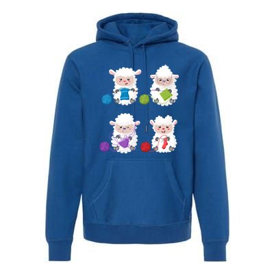 Knit Crochet Knitter Gift Crocheting Sheep Knitting Lover Cool Gift Premium Hoodie