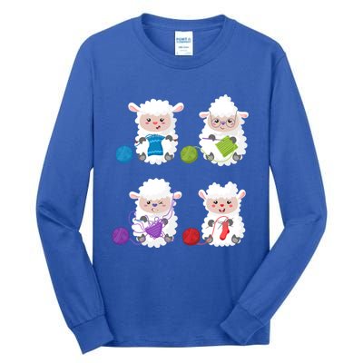 Knit Crochet Knitter Gift Crocheting Sheep Knitting Lover Cool Gift Tall Long Sleeve T-Shirt