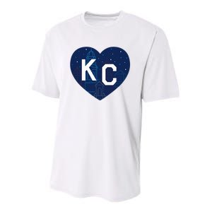 Kansas City Kc Plaza Lights Heart Youth Performance Sprint T-Shirt