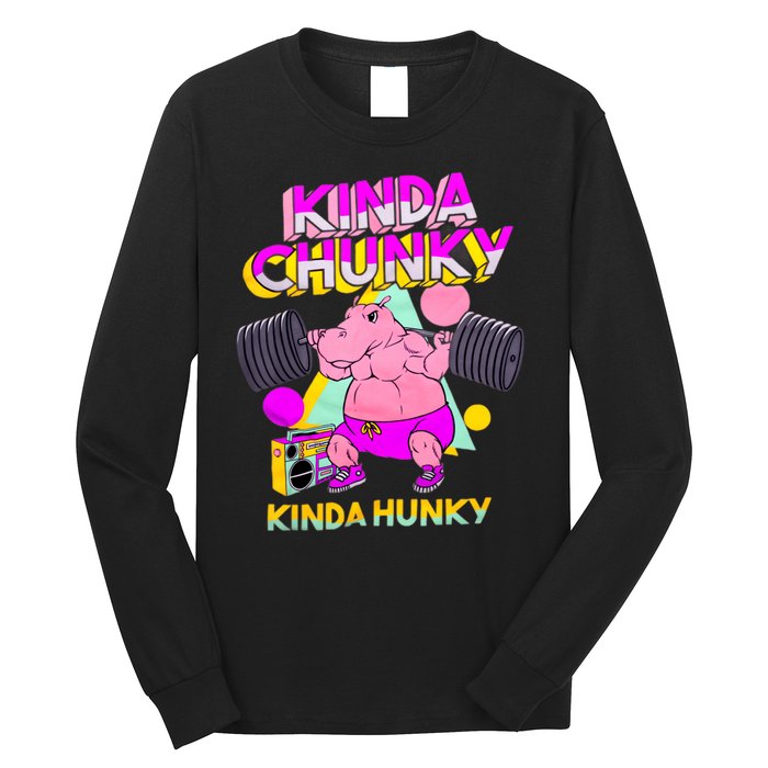 Kinda Chunky Kinda Hunky Weightlifting Bodybuilding Gym1 Long Sleeve Shirt