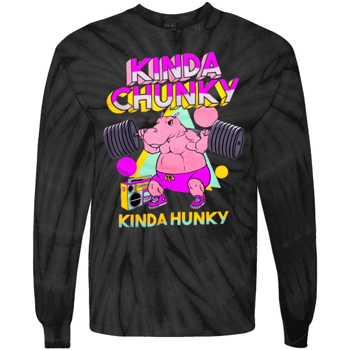 Kinda Chunky Kinda Hunky Weightlifting Bodybuilding Gym1 Tie-Dye Long Sleeve Shirt