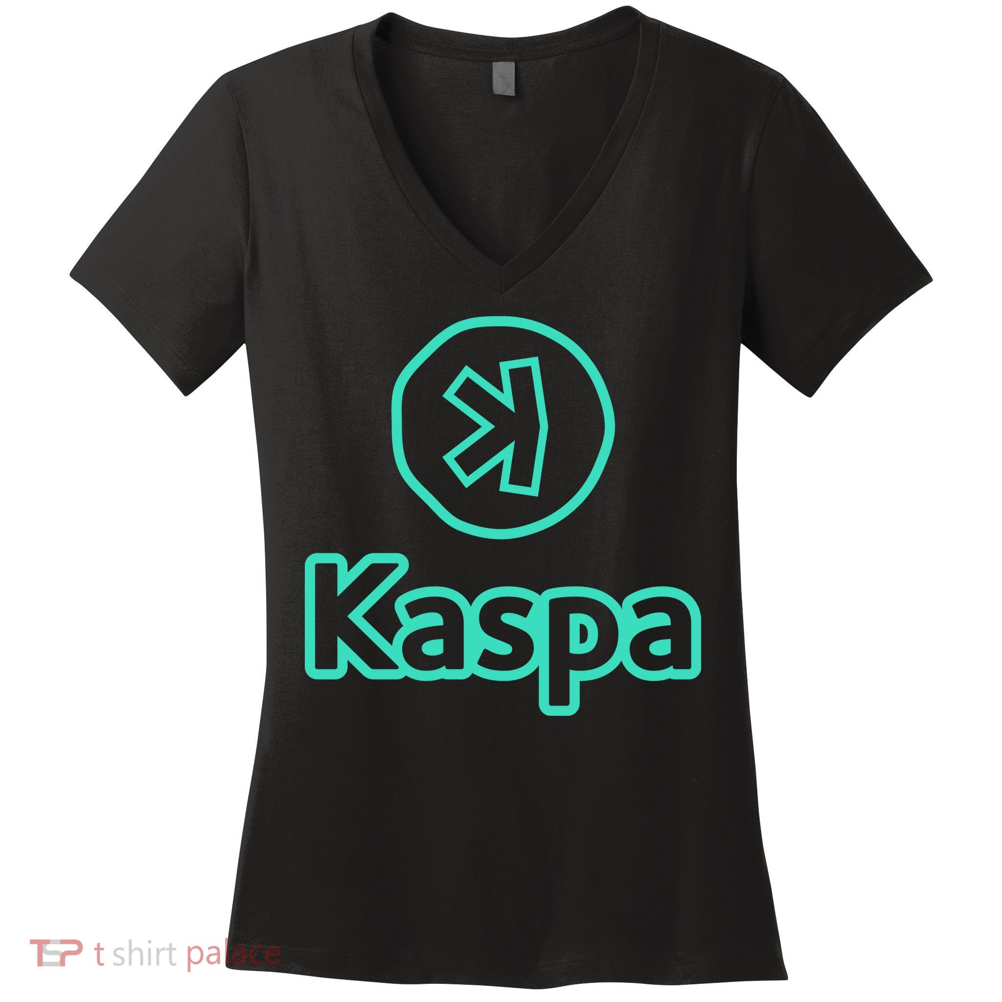 Kaspa Crypto Kaspa Merch Kaspa Gifts Kaspa Miner Kaspa Mining Kaspa Crypto Merch Women's V-Neck T-Shirt