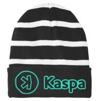 Kaspa Crypto Kaspa Merch Kaspa Mining Kaspa Gifts Kaspa Miner Kaspa Crypto Merch Striped Beanie with Solid Band