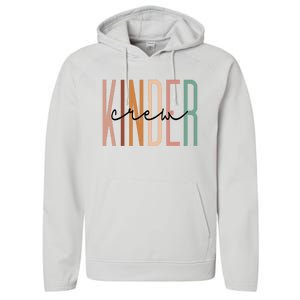 Kinder Crew Kindergarten Teacher Squad Team Preschool Performance Fleece Hoodie