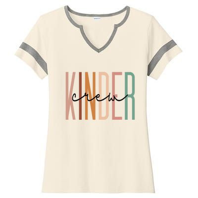 Kinder Crew Kindergarten Teacher Squad Team Preschool Ladies Halftime Notch Neck Tee