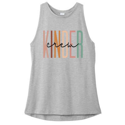 Kinder Crew Kindergarten Teacher Squad Team Preschool Ladies PosiCharge Tri-Blend Wicking Tank