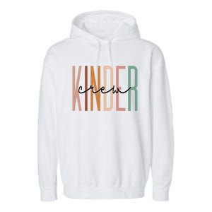 Kinder Crew Kindergarten Teacher Squad Team Preschool Garment-Dyed Fleece Hoodie